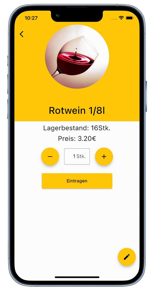 Getränk buchen Bier Zähler App