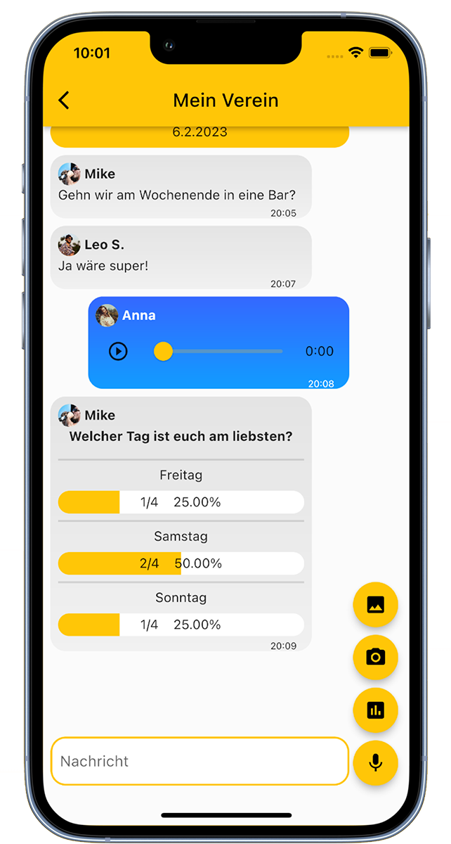 Gruppenchat Getränke Zähler App