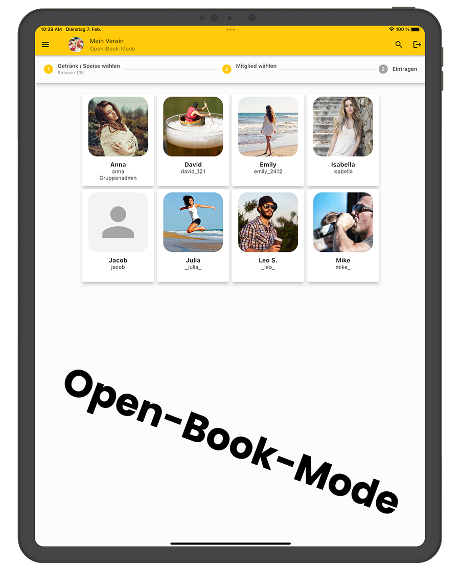 Cash register app open book mode members