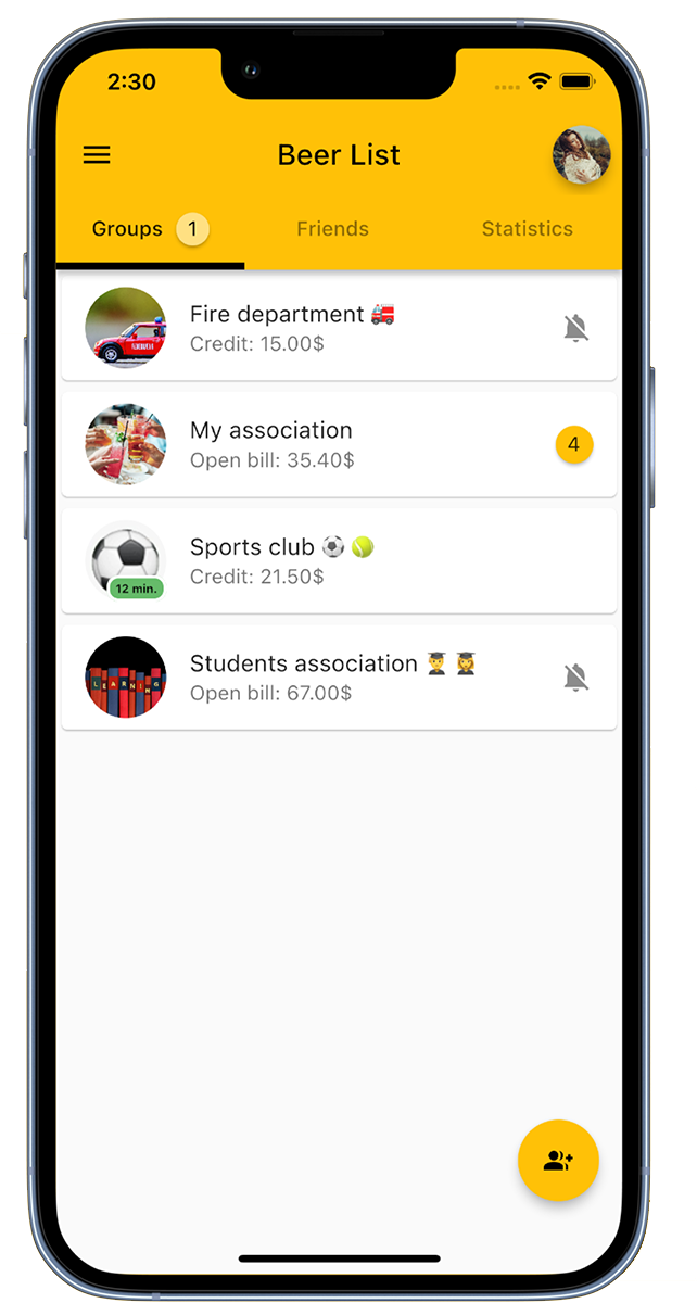 Drinks Counter App Groups