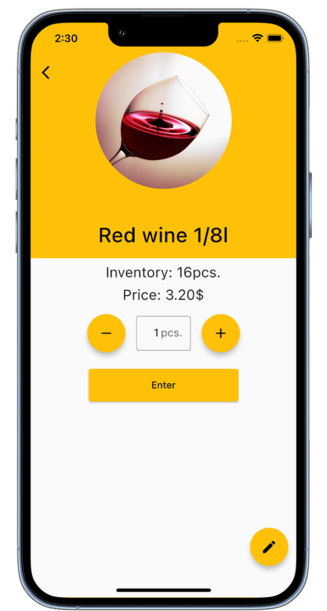 Wine Counter App Drink Booking