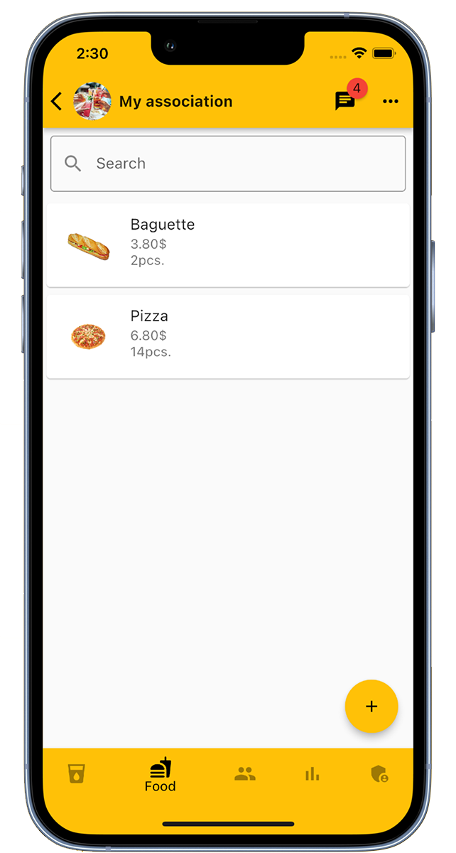 Application Bierwart - Menu